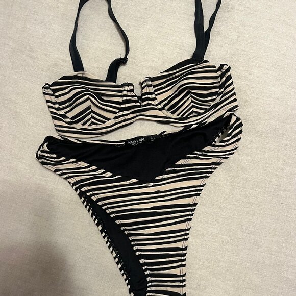 Sea For Yourself Striped High-Leg Bikini Set - Picture 1 of 3